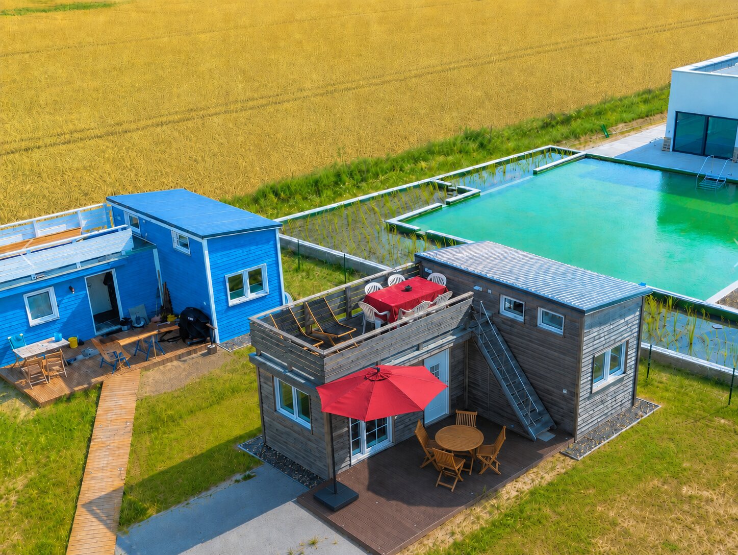 Außenansicht Tiny House Nachtigall Ostsee – Ferienwohnung-Alternative am Bodden