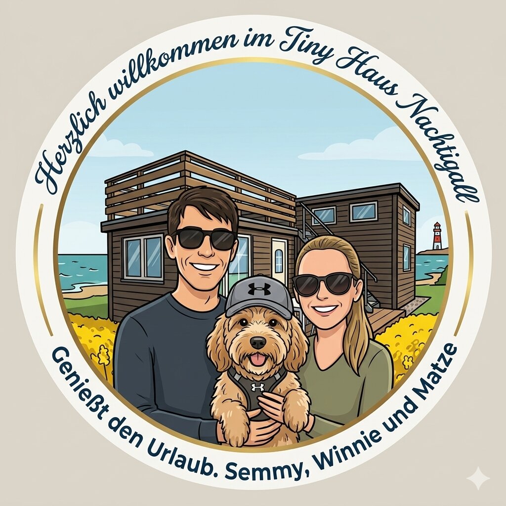 Matze, Semmy und Winnie – Gastgeber Tiny House Nachtigall Ostsee